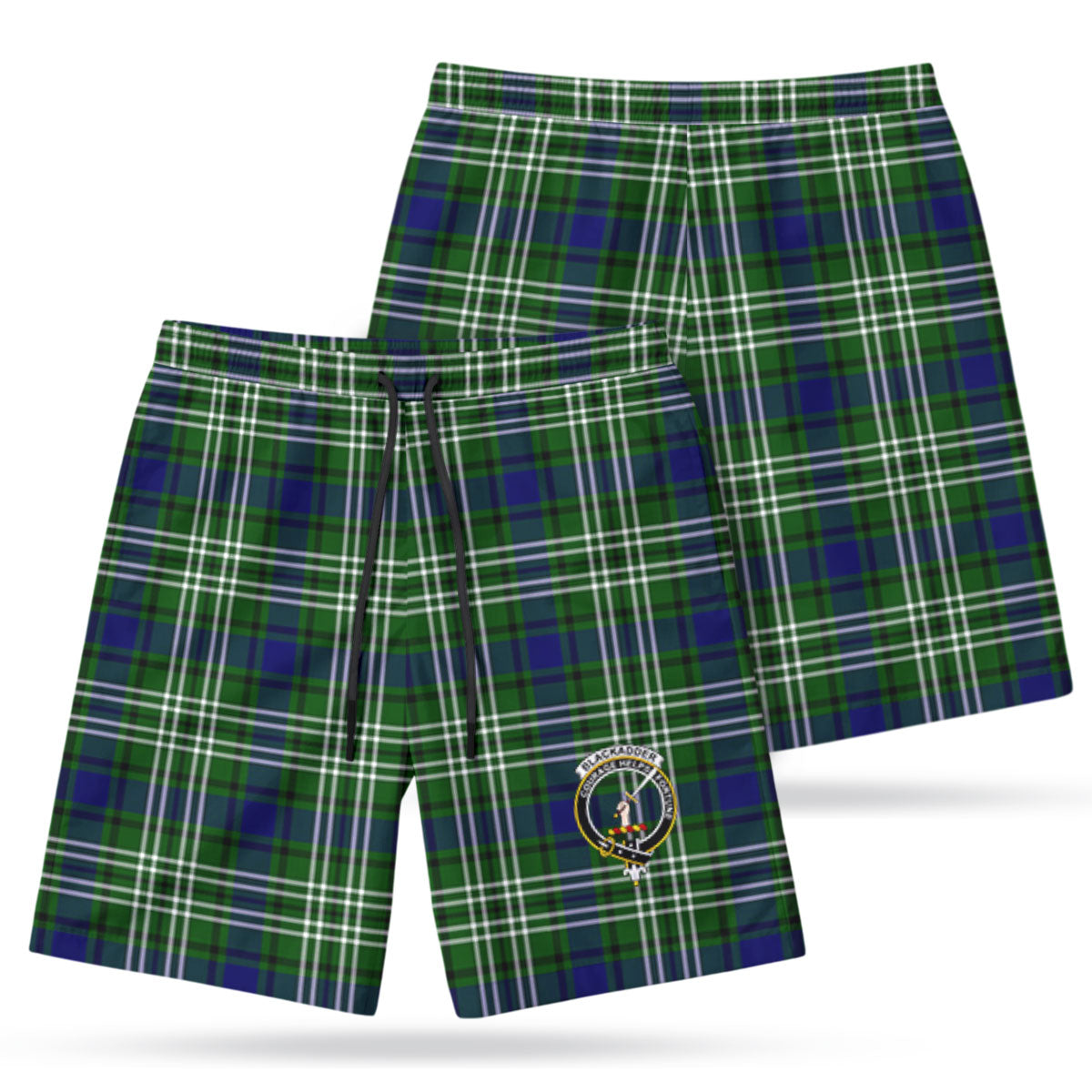 Blackadder Tartan Crest Men's Beach Shorts