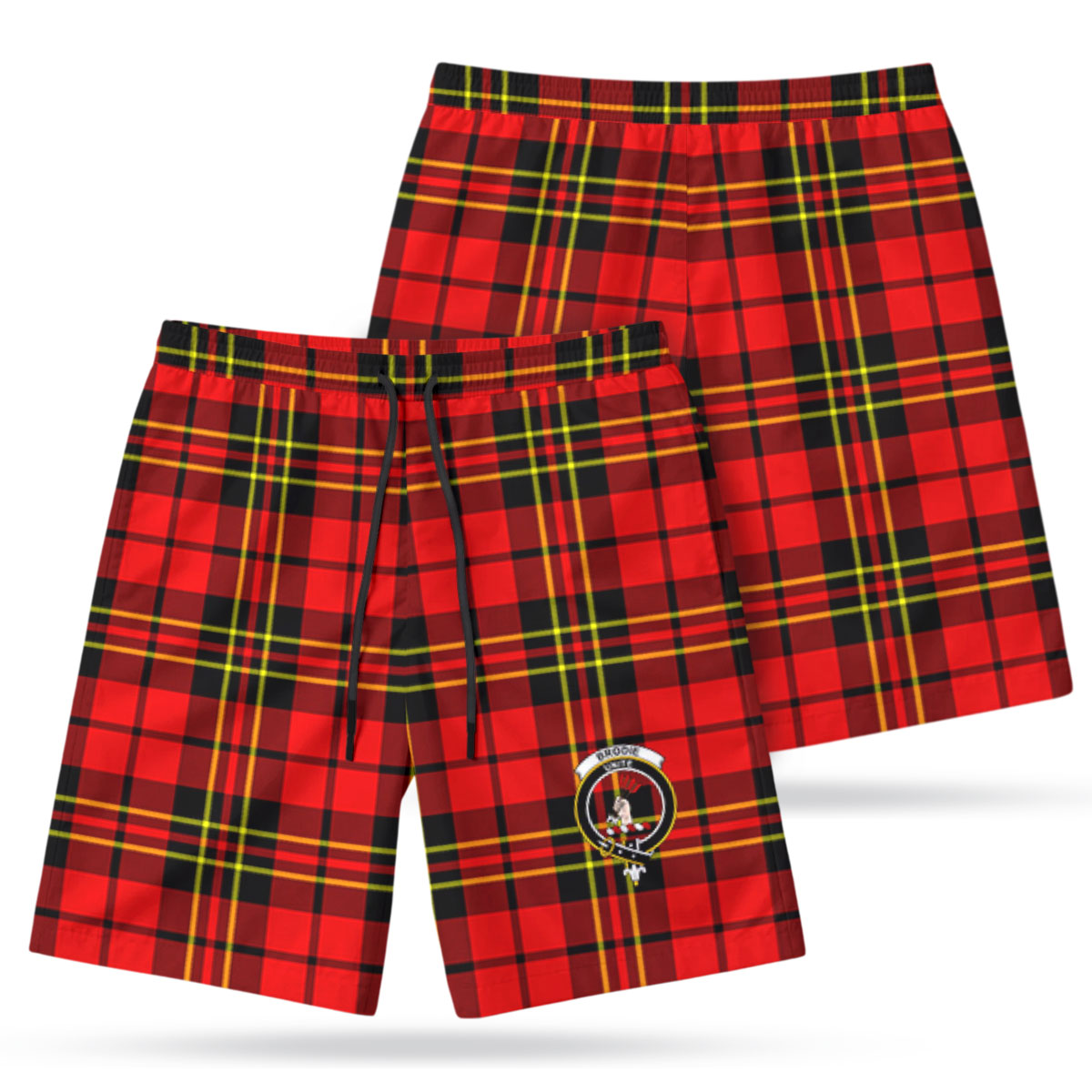 Brodie Modern Tartan Crest Men's Beach Shorts