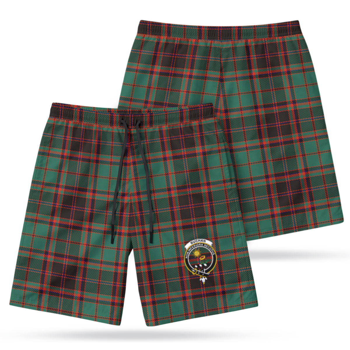Buchan Ancient Tartan Crest Men's Beach Shorts