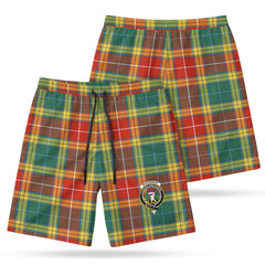 Buchanan Old Sett Tartan Crest Men's Beach Shorts