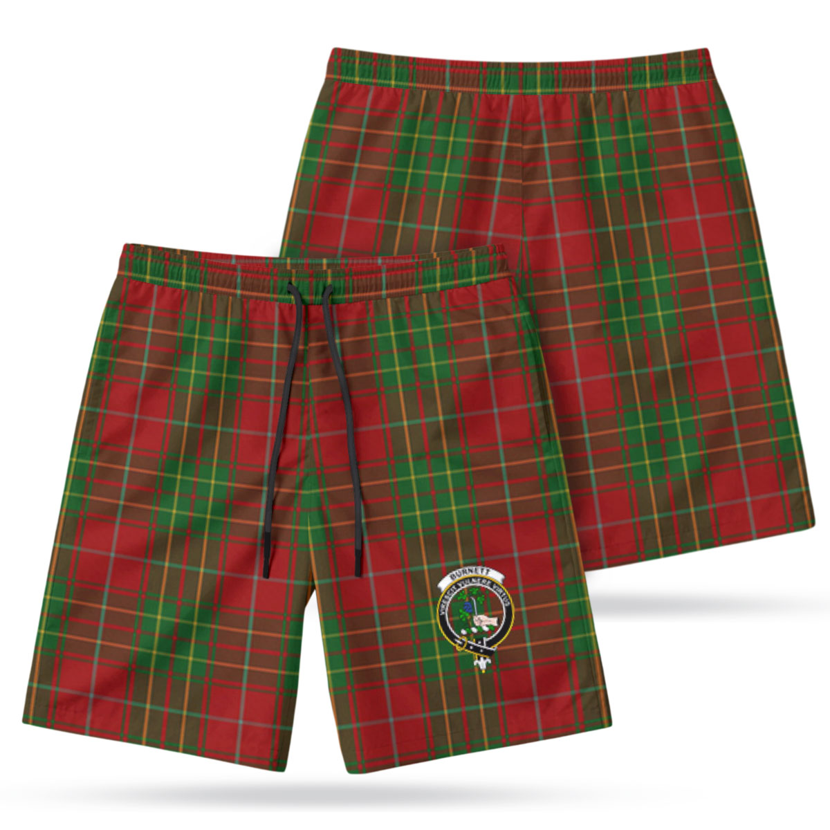 Burnett Tartan Crest Men's Beach Shorts