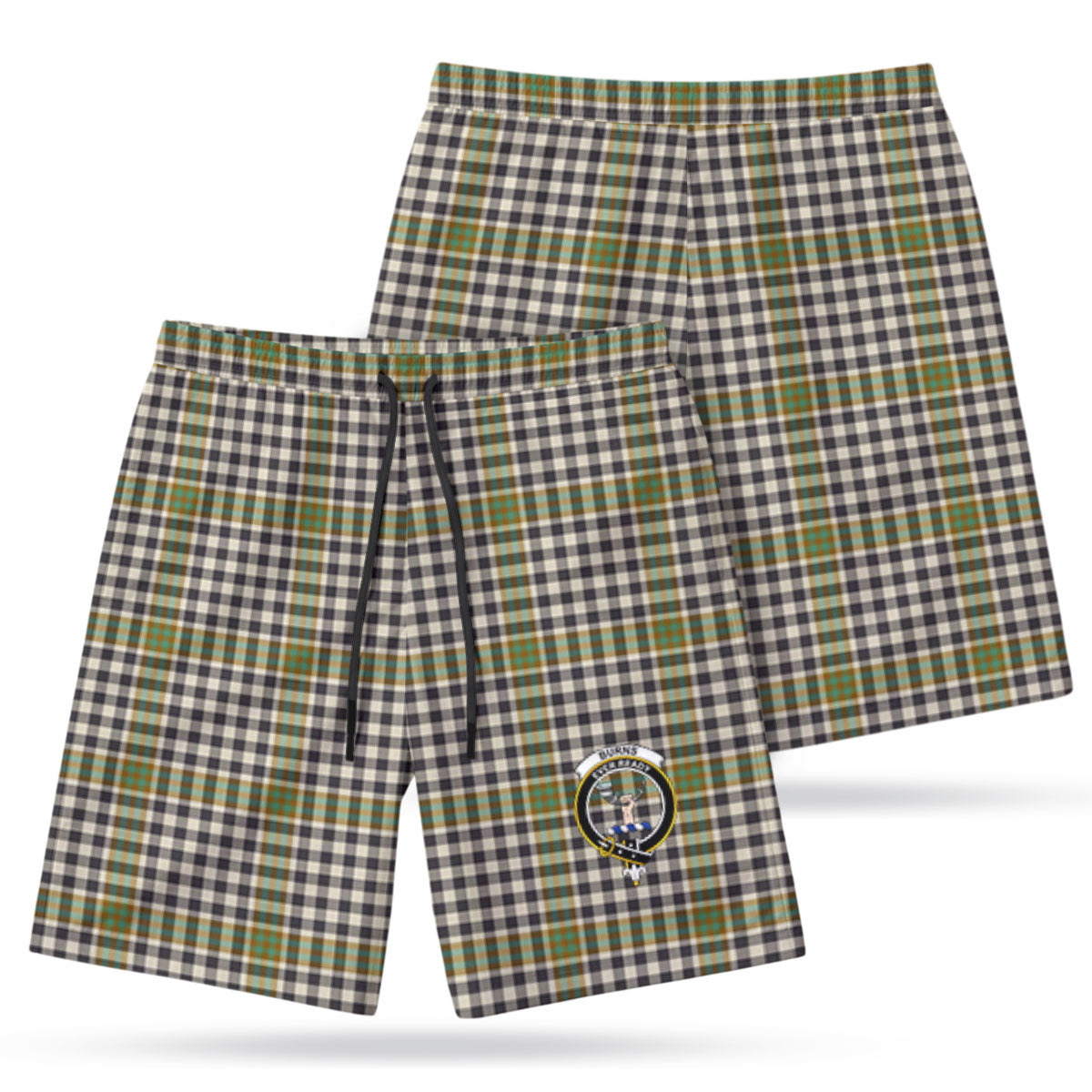 Burns Check Tartan Crest Men's Beach Shorts
