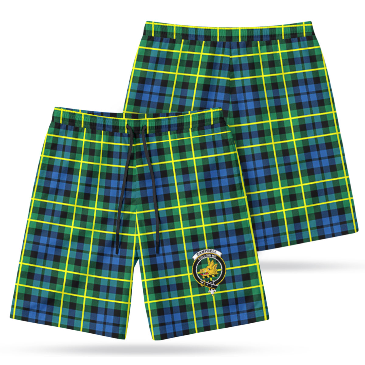 Campbell of Breadalbane Ancient Tartan Crest Men's Beach Shorts