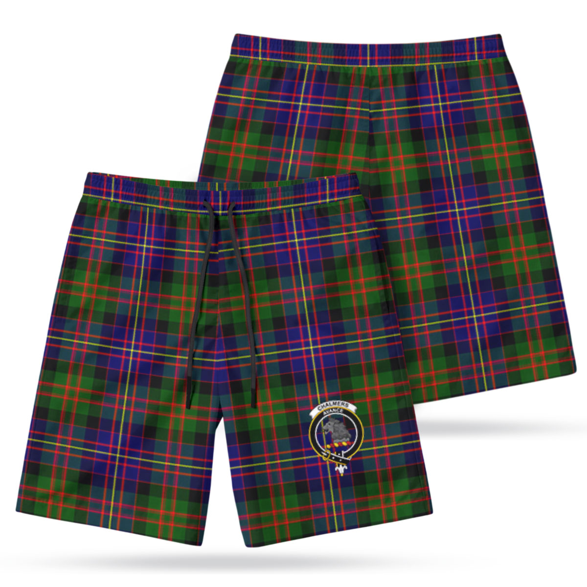 Chalmers Tartan Crest Men's Beach Shorts