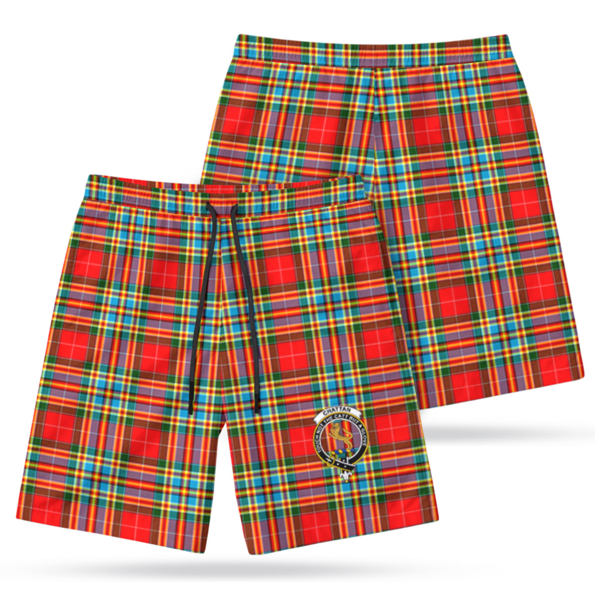 Chattan Tartan Crest Men's Beach Shorts