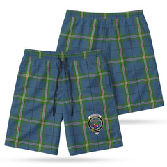 Clelland Tartan Crest Men's Beach Shorts