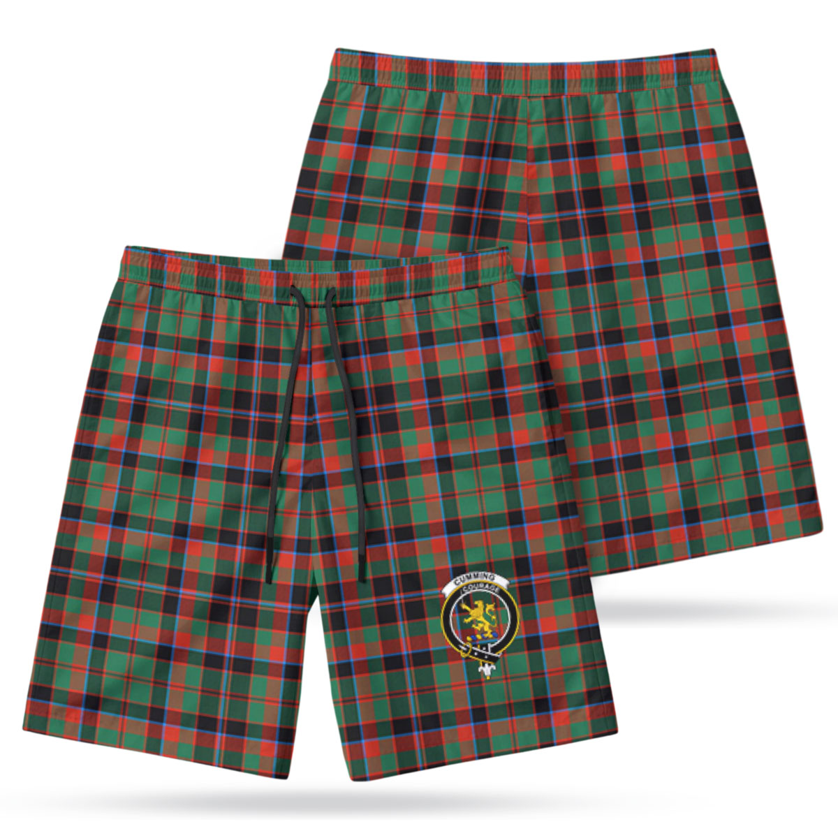 Cumming Hunting Ancient Tartan Crest Men's Beach Shorts