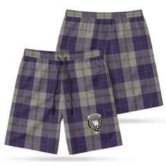 Cunningham Dress Blue Dancers Tartan Crest Men's Beach Shorts
