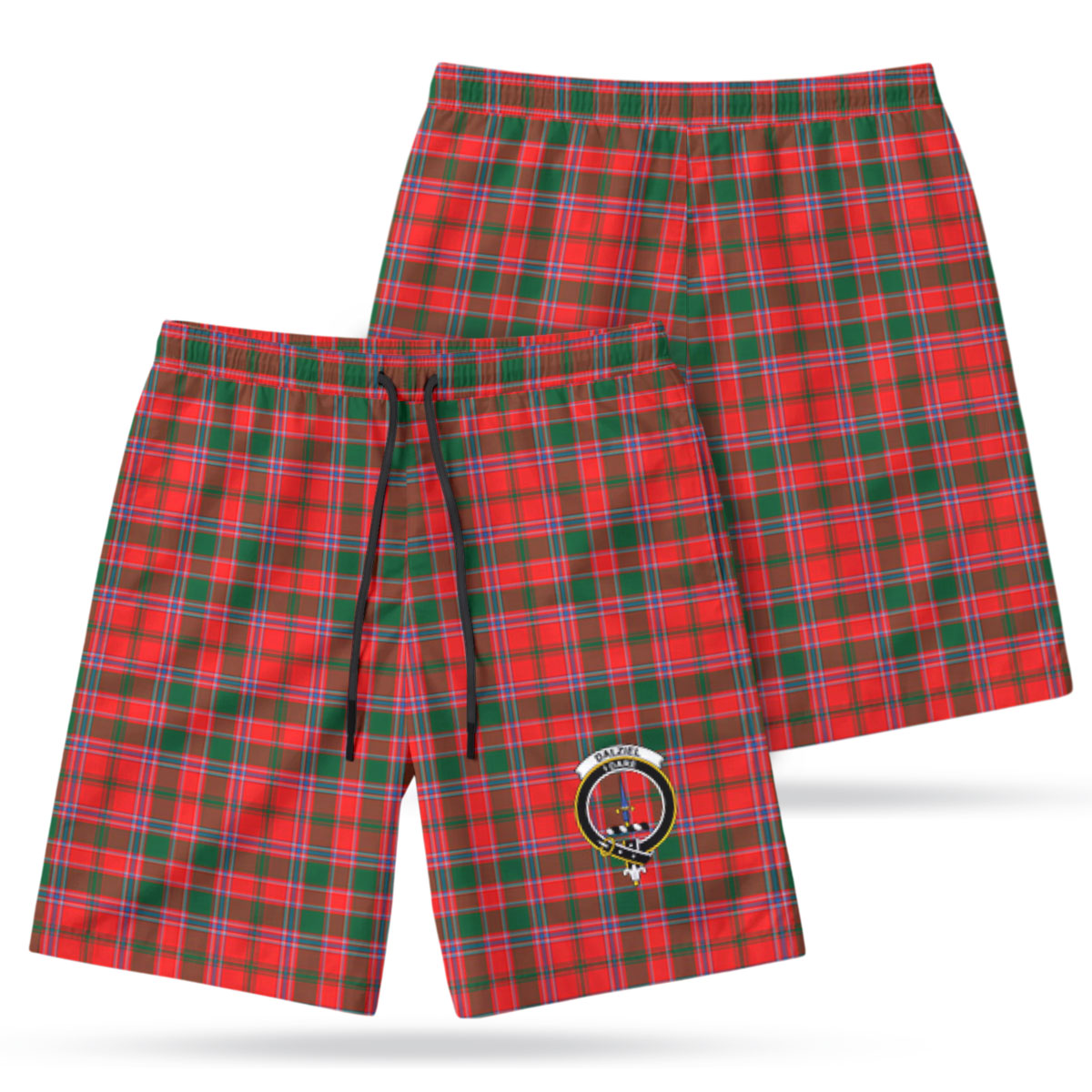 Dalziel Modern Tartan Crest Men's Beach Shorts