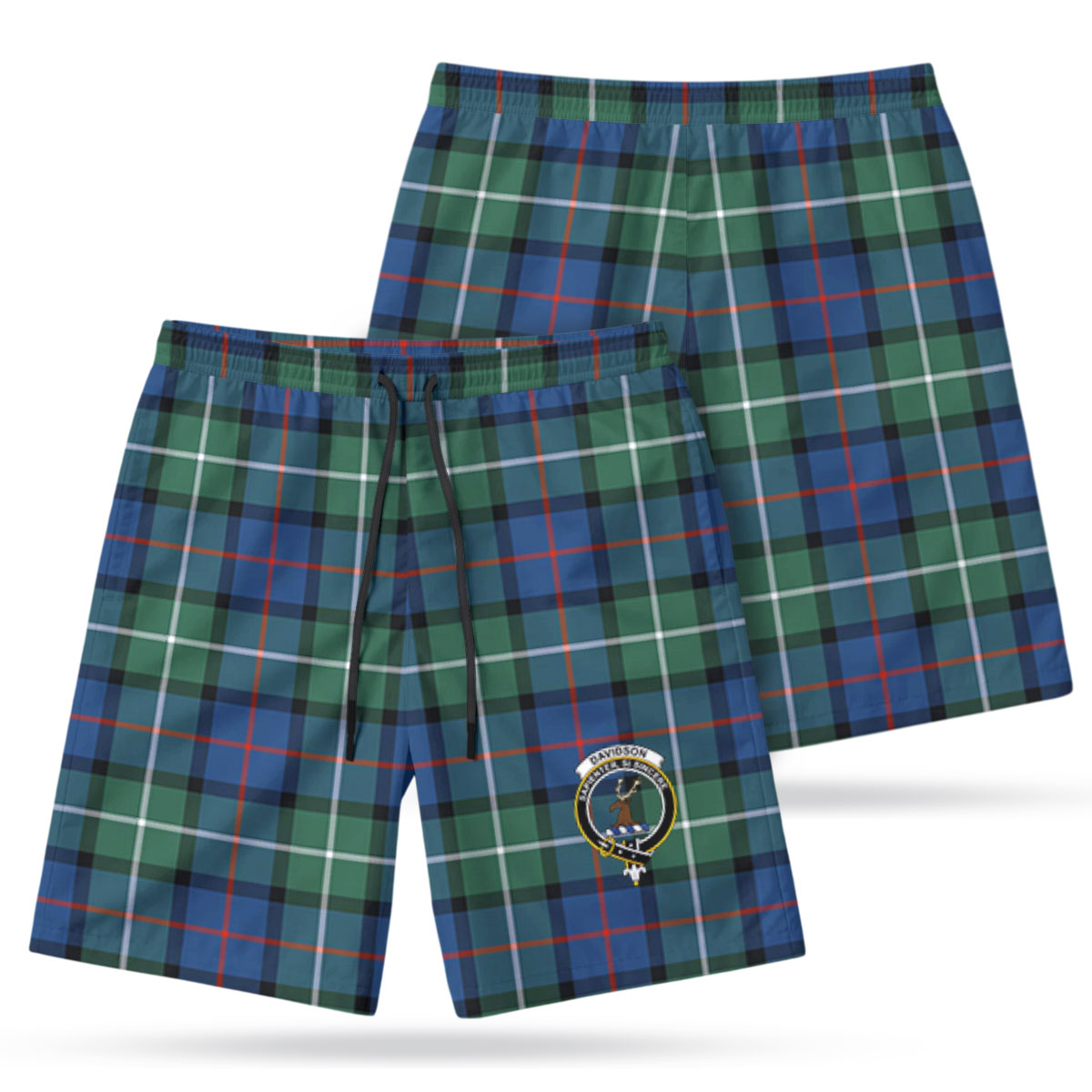 Davidson of Tulloch Tartan Crest Men's Beach Shorts