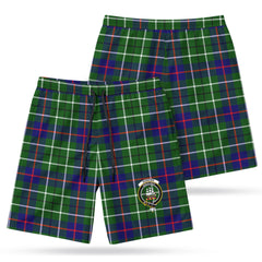 Duncan Modern Tartan Crest Men's Beach Shorts