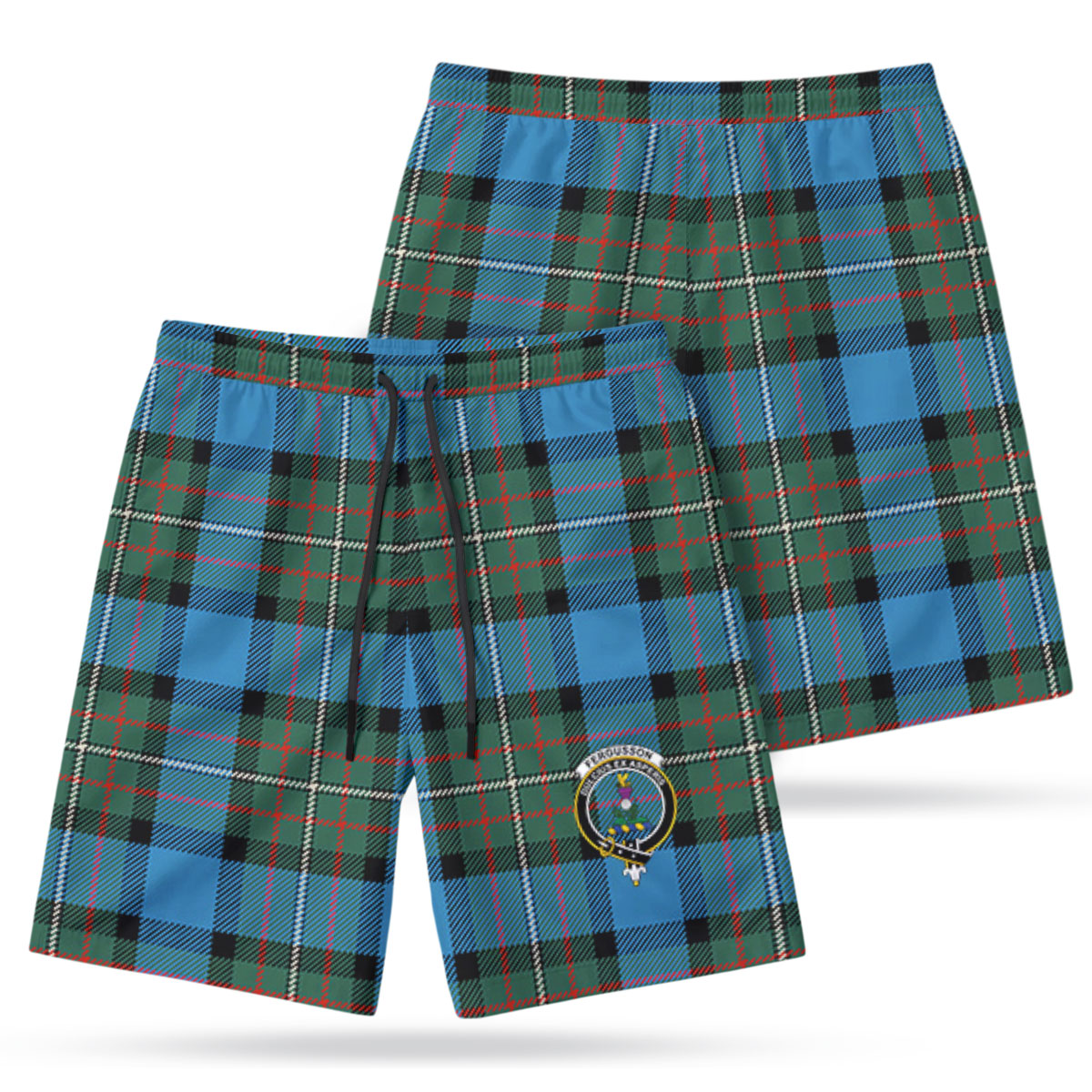 Fergusson Ancient Tartan Crest Men's Beach Shorts