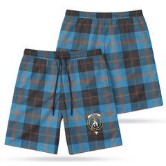 Garden Tartan Crest Men's Beach Shorts