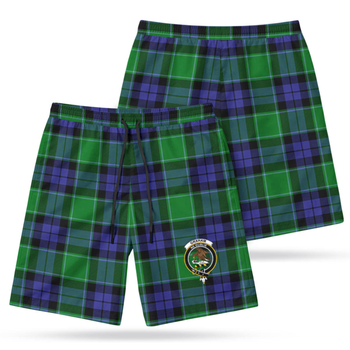 Graham of Menteith Modern Tartan Crest Men's Beach Shorts