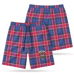 Graham of Menteith Red Tartan Crest Men's Beach Shorts