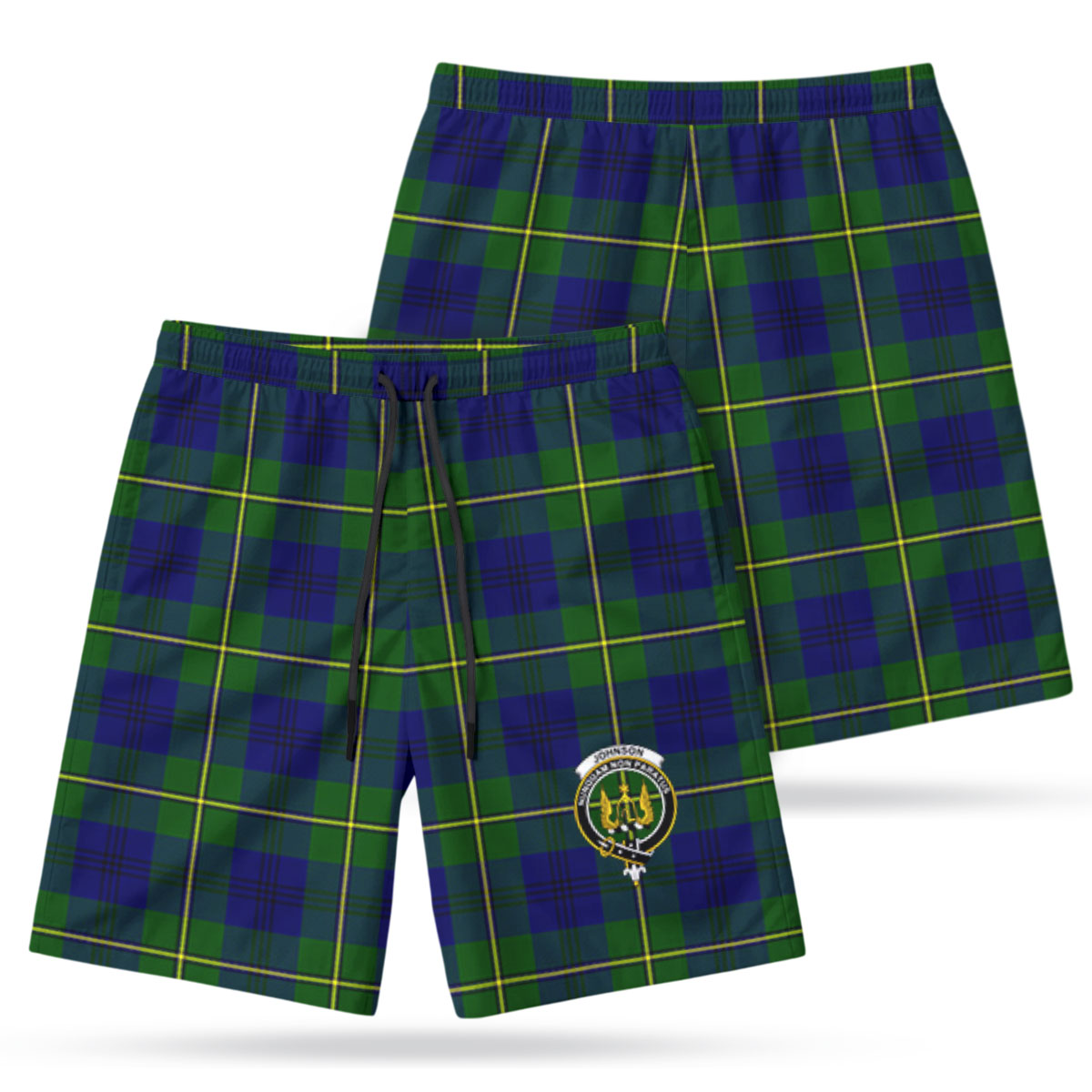Johnson Modern Tartan Crest Men's Beach Shorts