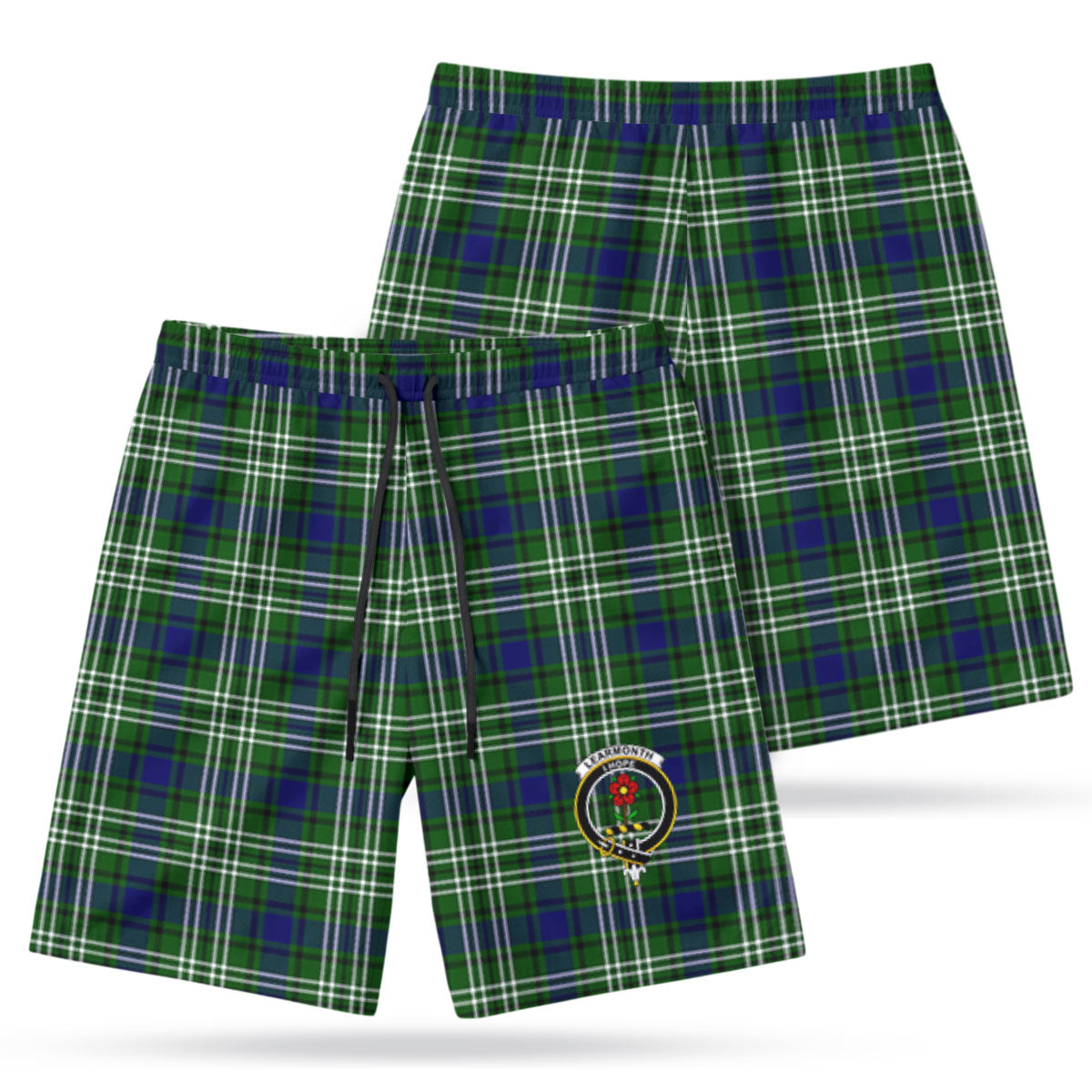 Learmonth Tartan Crest Men's Beach Shorts