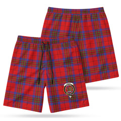 Leslie Modern Tartan Crest Men's Beach Shorts