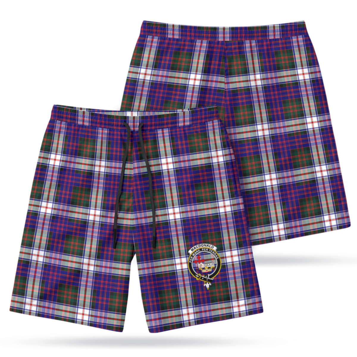 MacDonald Dress Modern Tartan Crest Men's Beach Shorts
