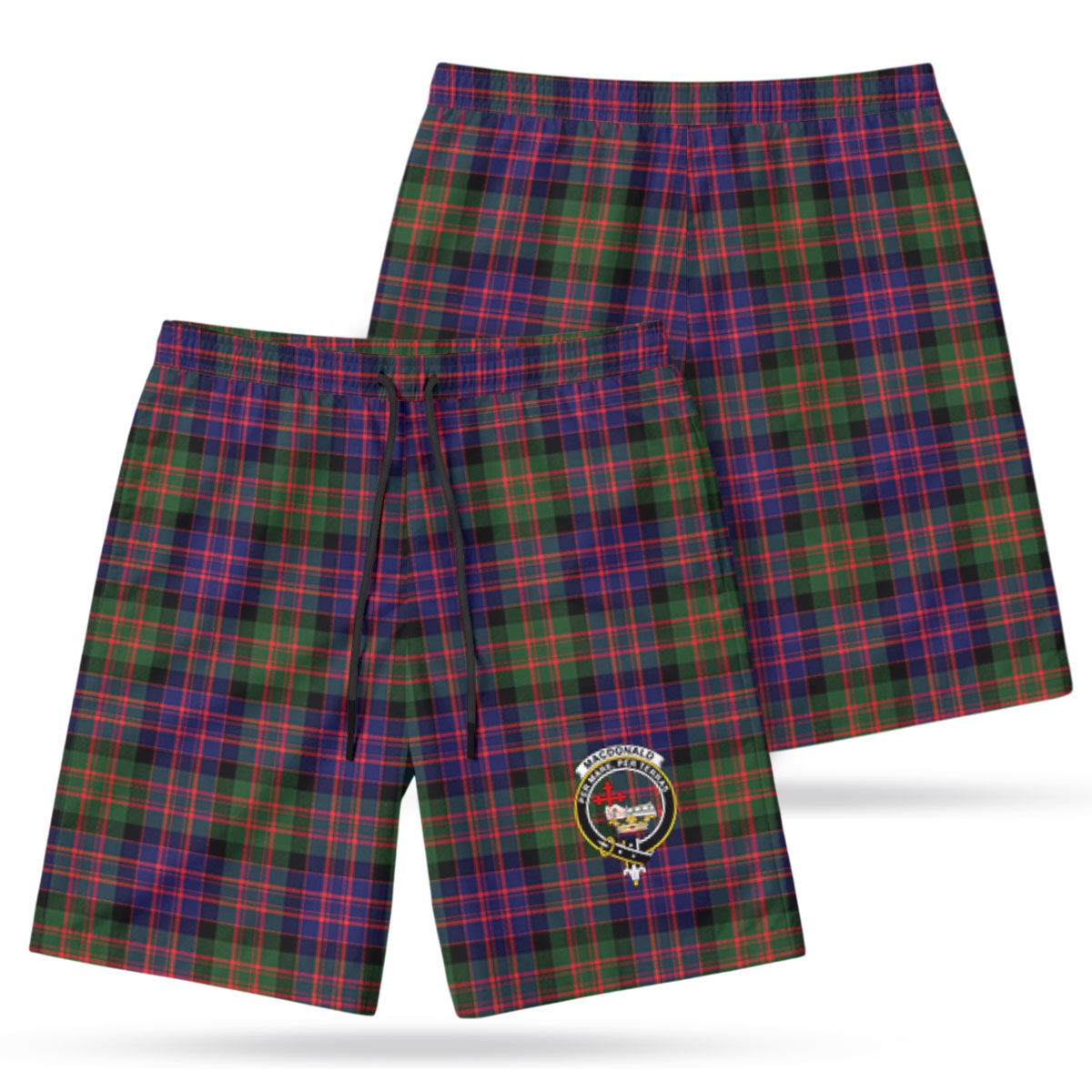 MacDonald Modern Tartan Crest Men's Beach Shorts