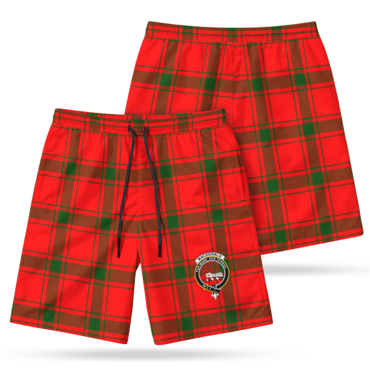 MacDonald of Sleat Tartan Crest Men's Beach Shorts