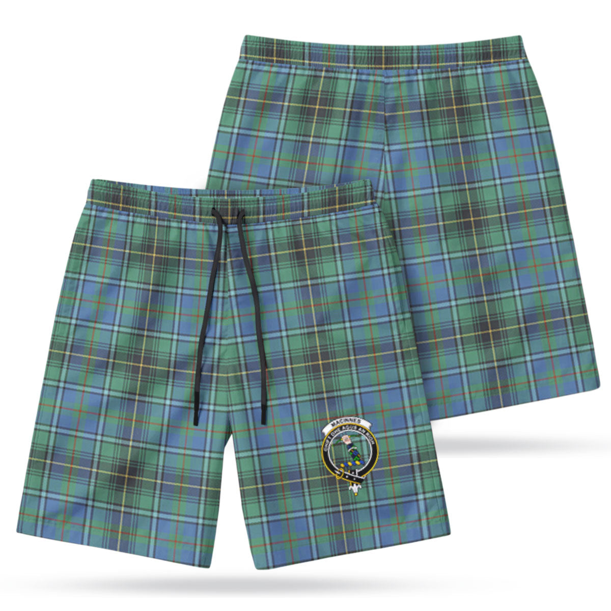 MacInnes Ancient Tartan Crest Men's Beach Shorts
