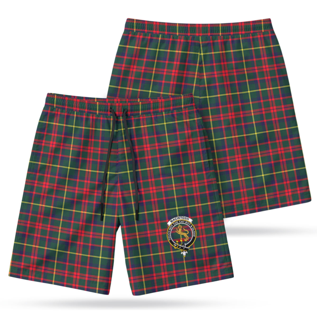 MacIntosh Hunting Modern Tartan Crest Men's Beach Shorts
