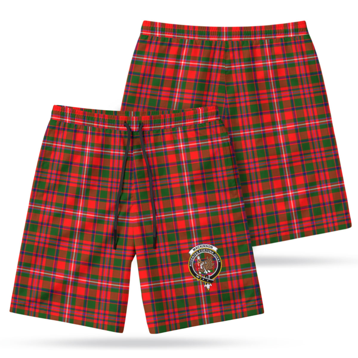 MacKinnon Modern Tartan Crest Men's Beach Shorts