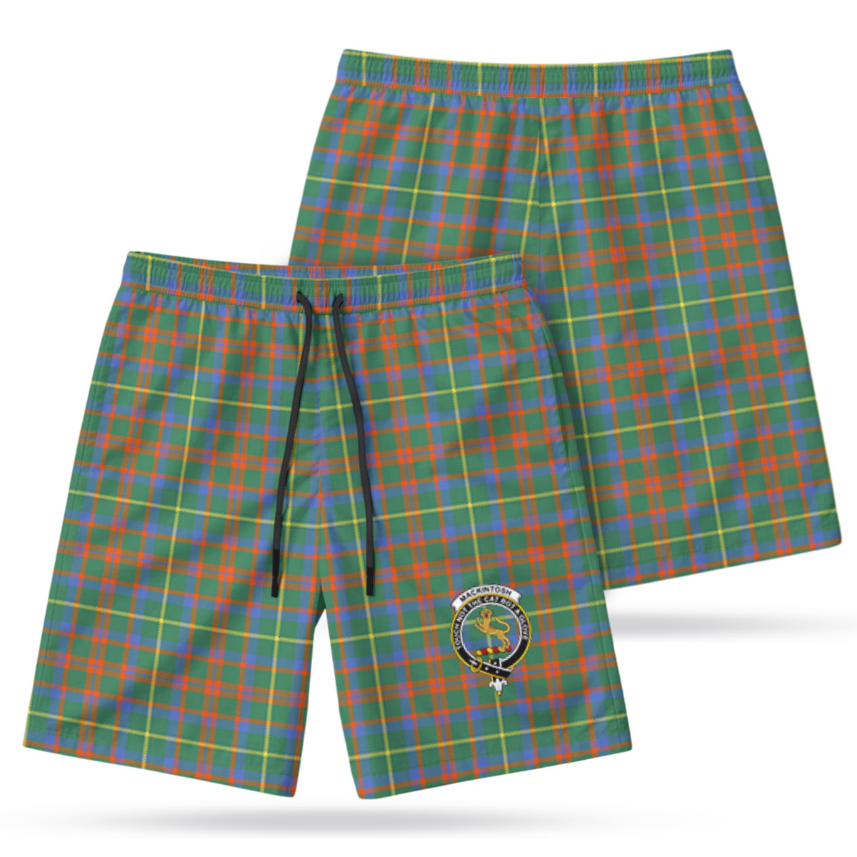 MacKintosh Hunting Ancient Tartan Crest Men's Beach Shorts