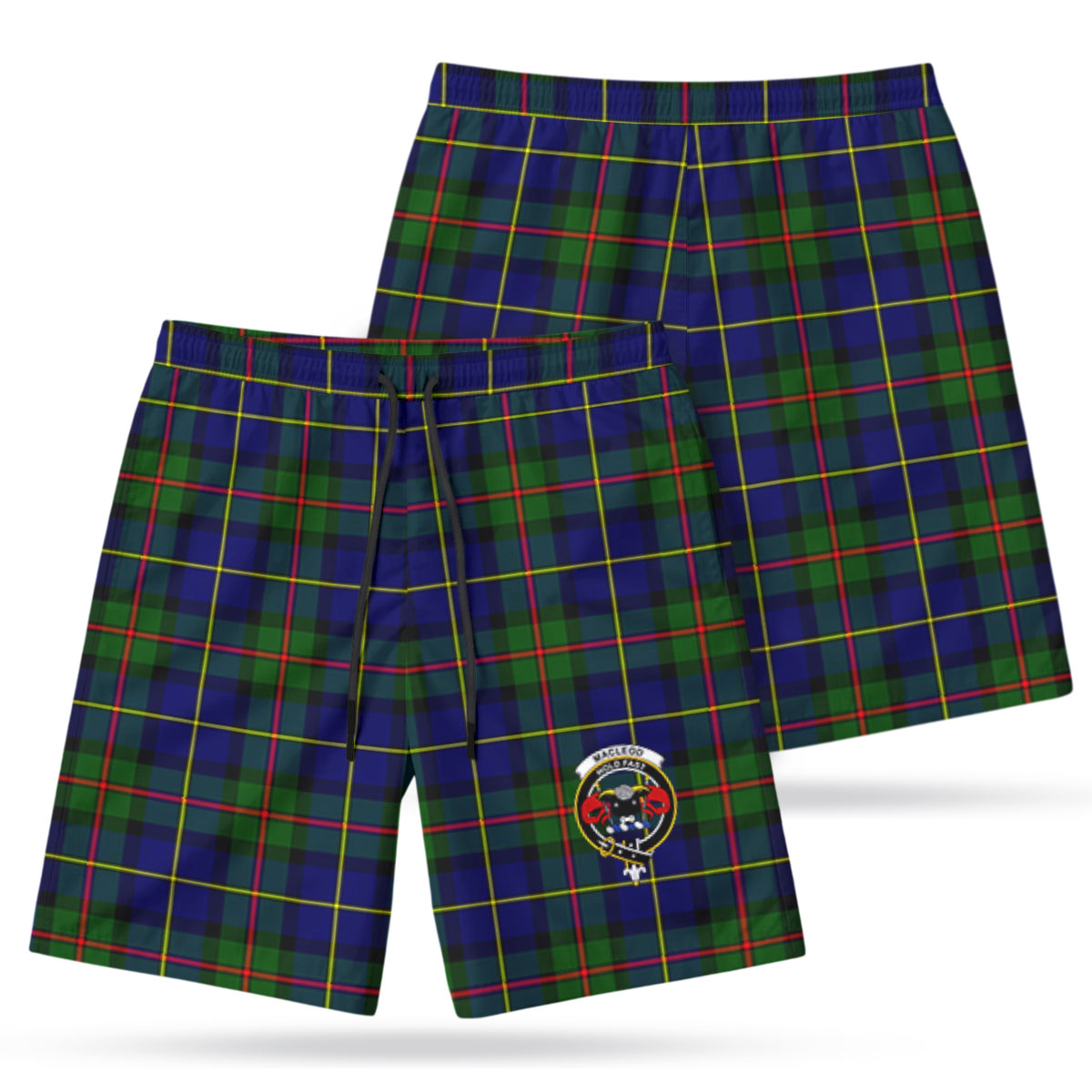 MacLeod of Harris Modern Tartan Crest Men's Beach Shorts