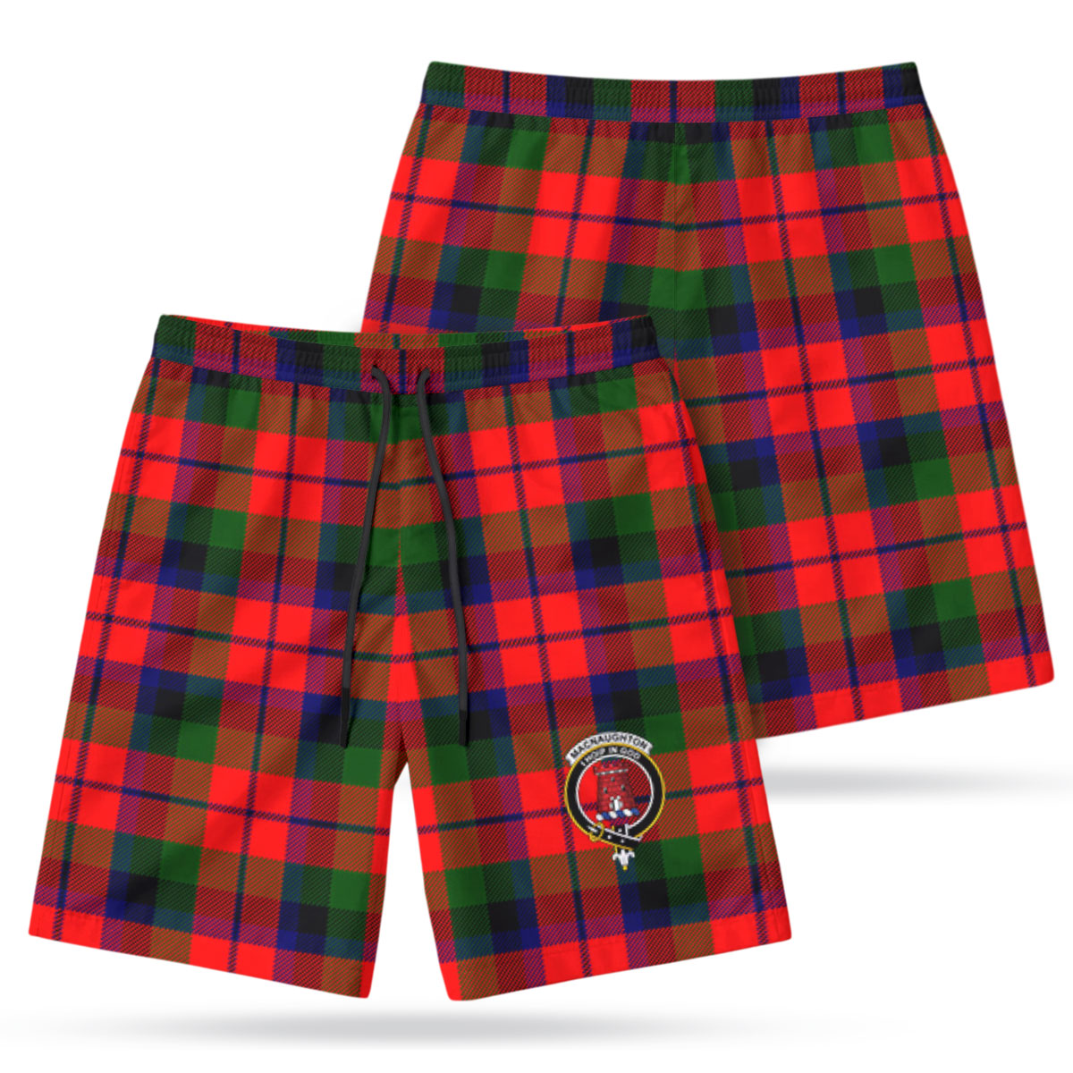 MacNaughton Modern Tartan Crest Men's Beach Shorts