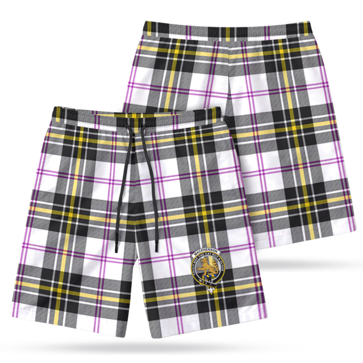 MacPherson Dress Modern Tartan Crest Men's Beach Shorts