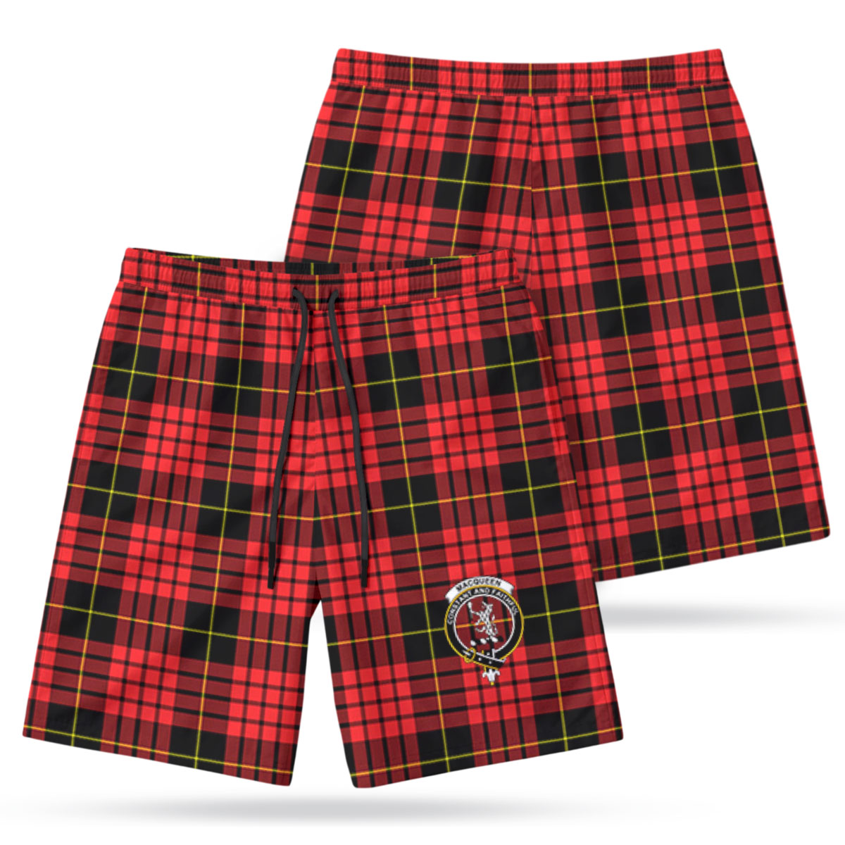 MacQueen Modern Tartan Crest Men's Beach Shorts