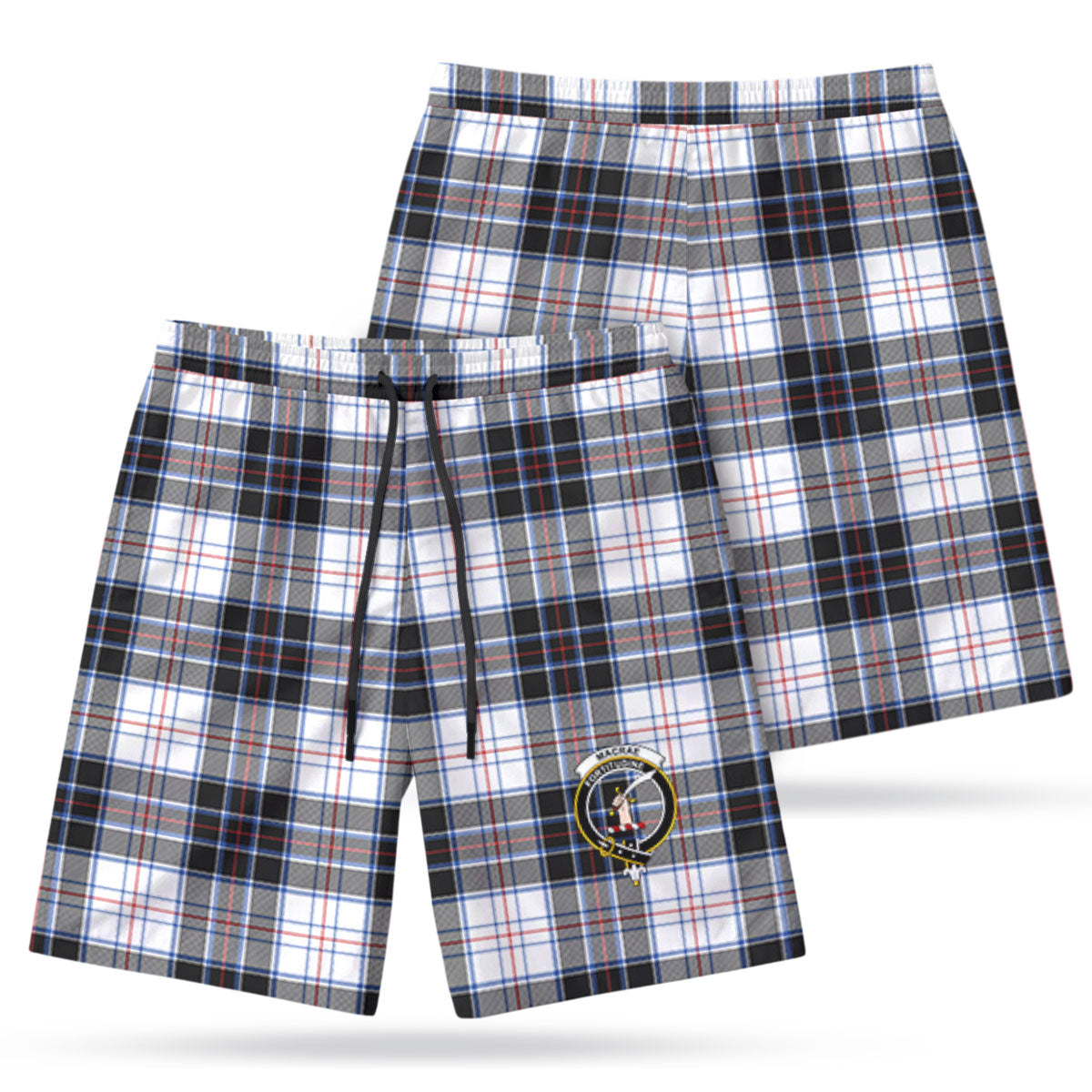 MacRae Dress Modern Tartan Crest Men's Beach Shorts