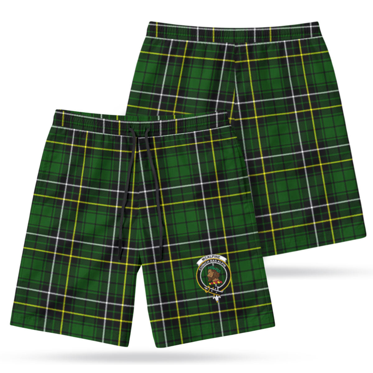 McAlpine Modern Tartan Crest Men's Beach Shorts