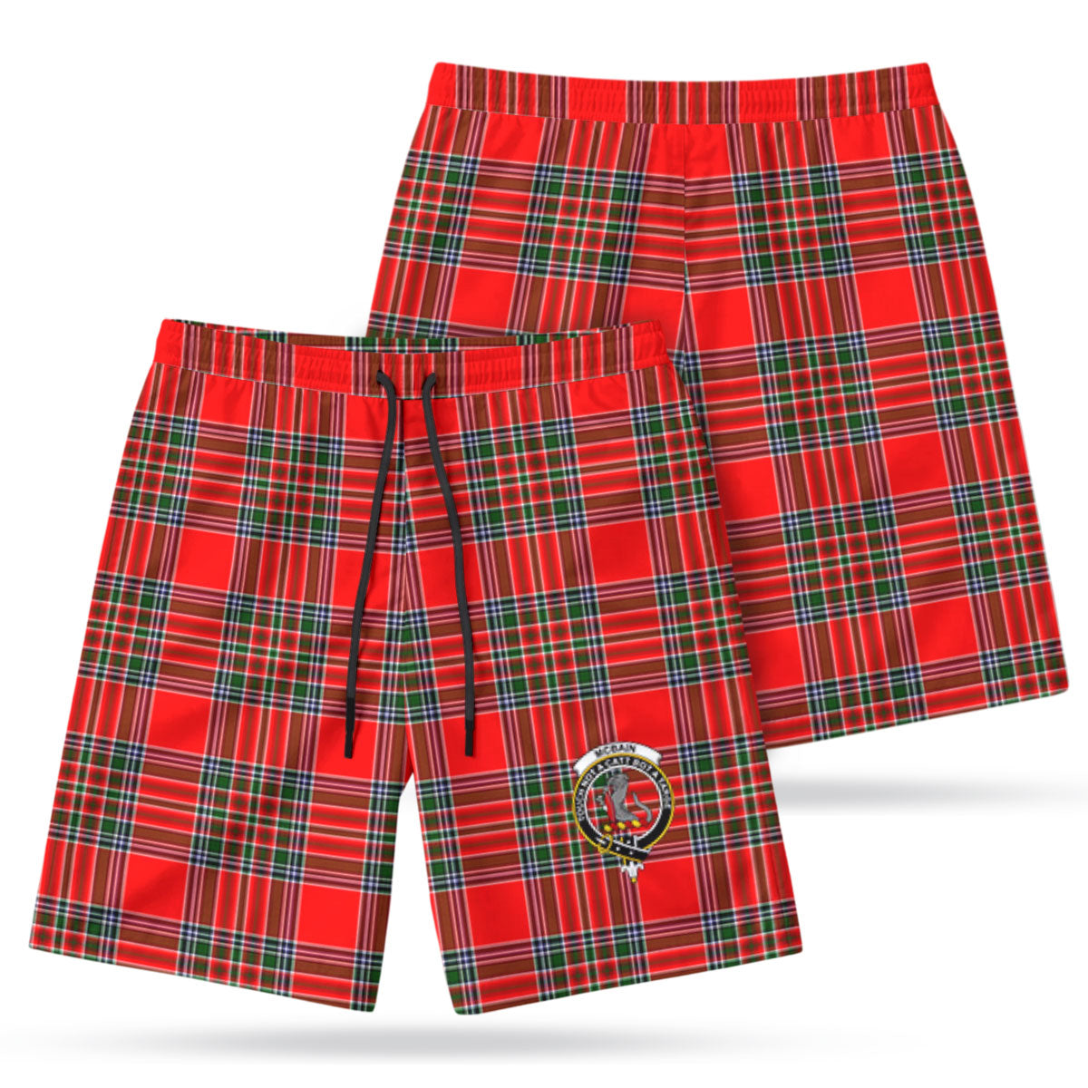 McBain Tartan Crest Men's Beach Shorts