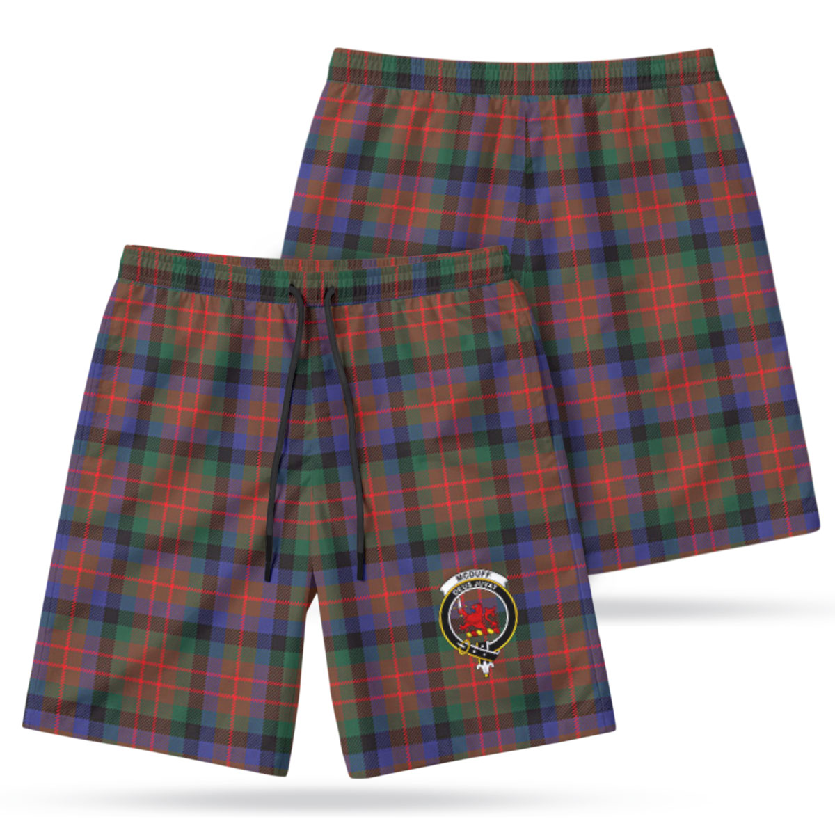 McDuff Hunting Modern Tartan Crest Men's Beach Shorts
