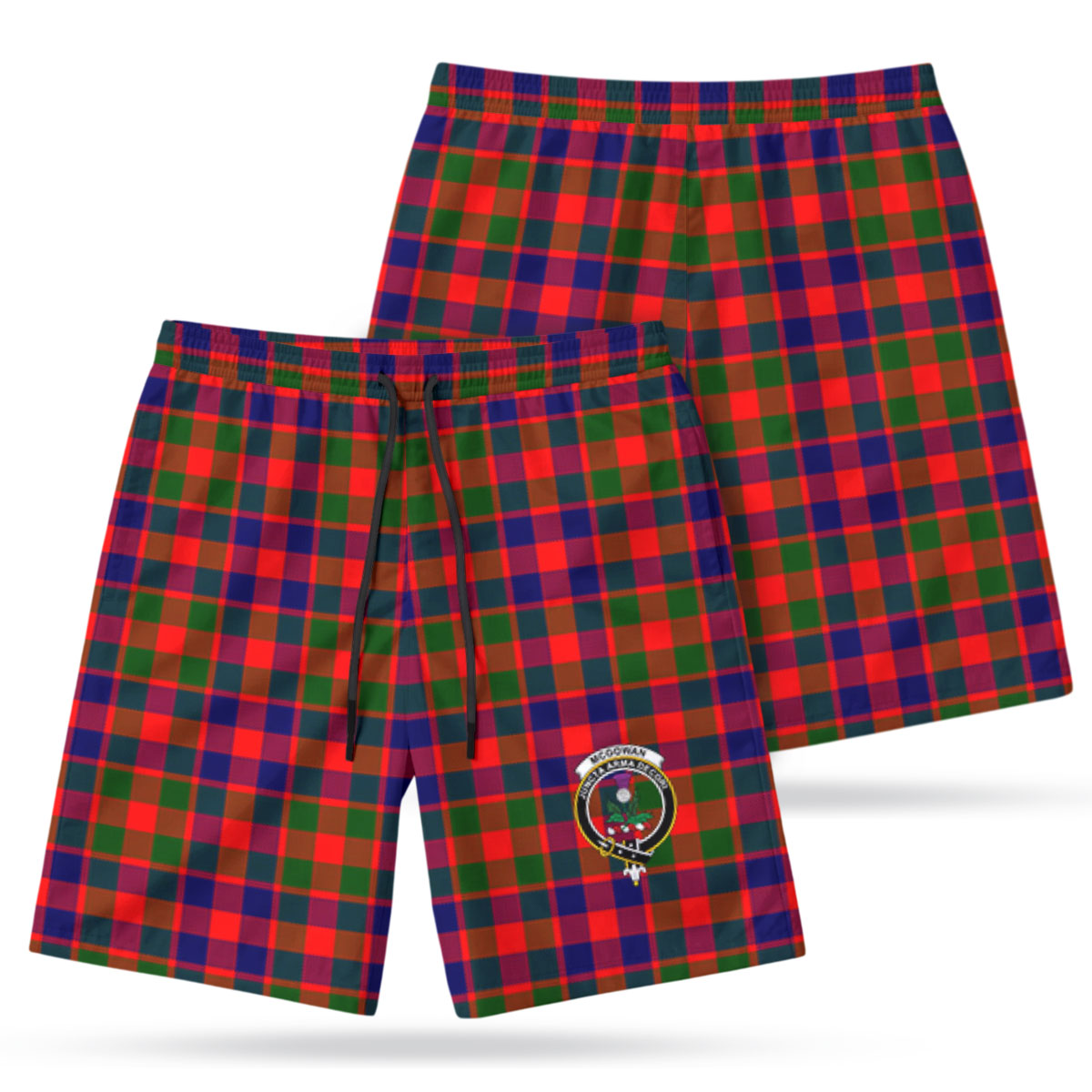 McGowan Tartan Crest Men's Beach Shorts