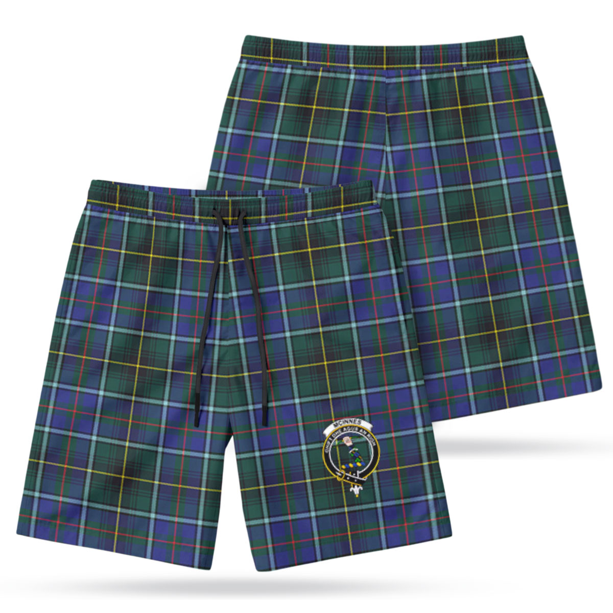 McInnes Modern Tartan Crest Men's Beach Shorts