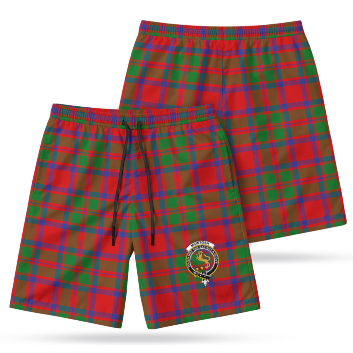 McIntosh Modern Tartan Crest Men's Beach Shorts
