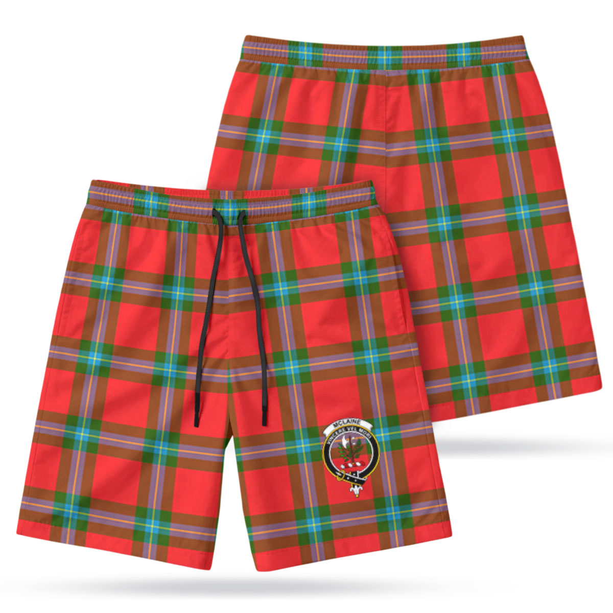 McLaine of Loch Buie Tartan Crest Men's Beach Shorts
