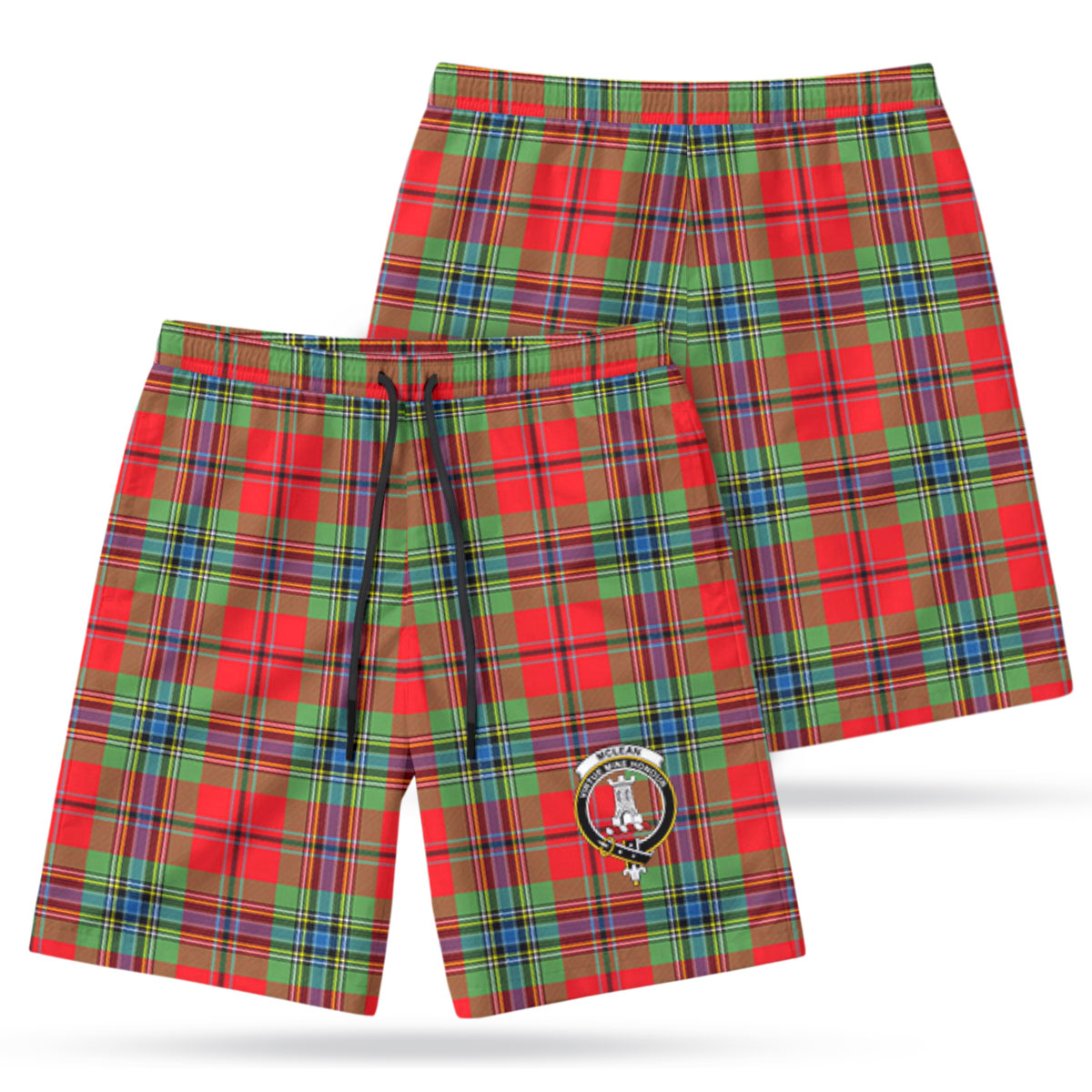 McLean of Duart Modern Tartan Crest Men's Beach Shorts