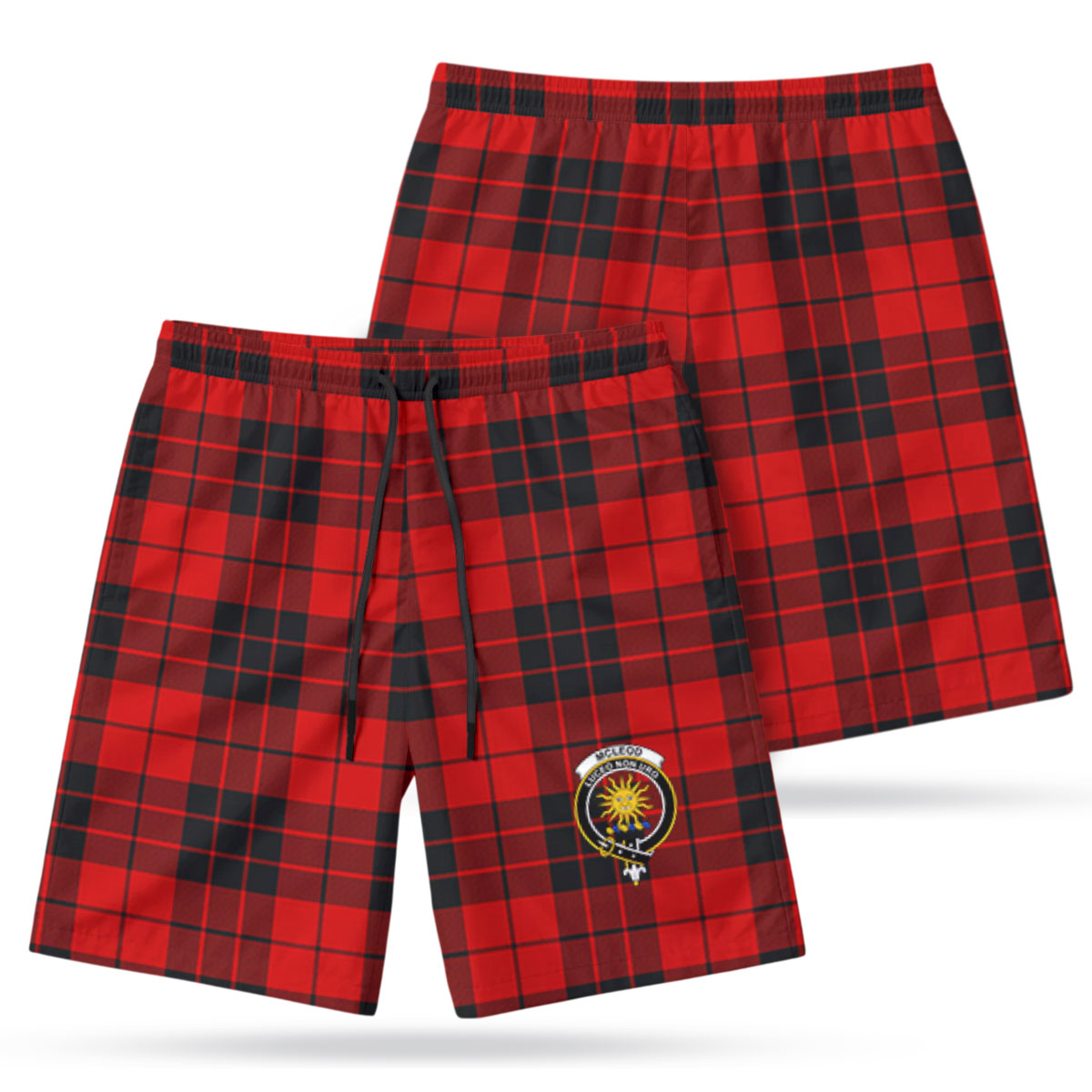 McLeod of Raasay Tartan Crest Men's Beach Shorts