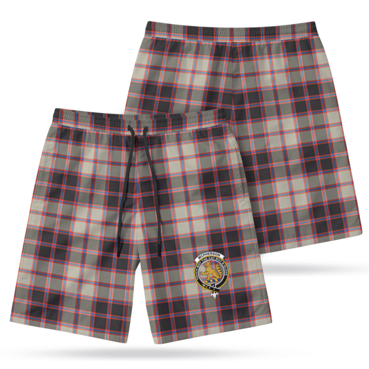 McPherson Hunting Ancient Tartan Crest Men's Beach Shorts