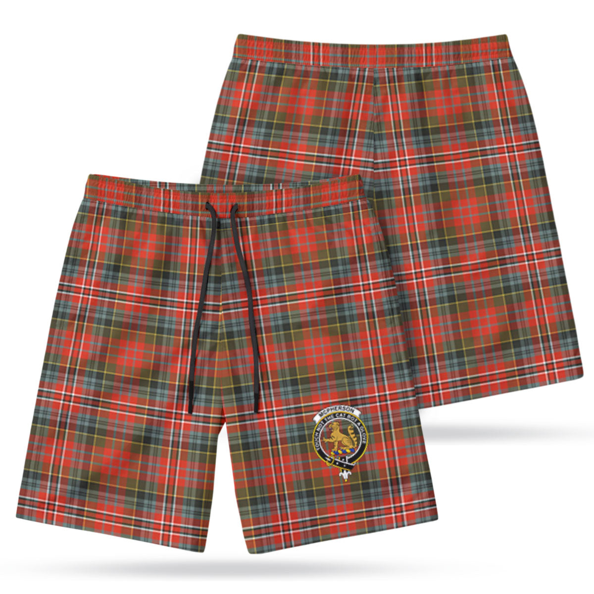 McPherson Weathered Tartan Crest Men's Beach Shorts