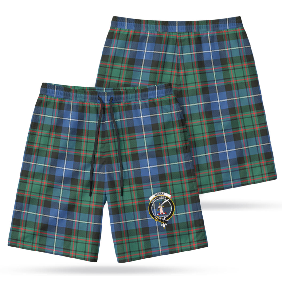 McRae Hunting Ancient Tartan Crest Men's Beach Shorts