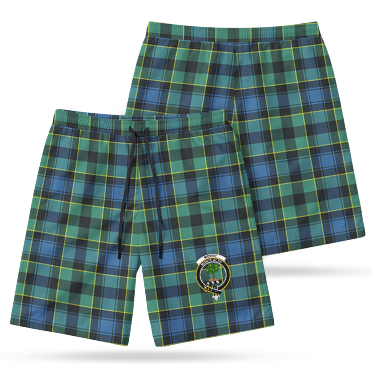 Mowat Ancient Tartan Crest Men's Beach Shorts