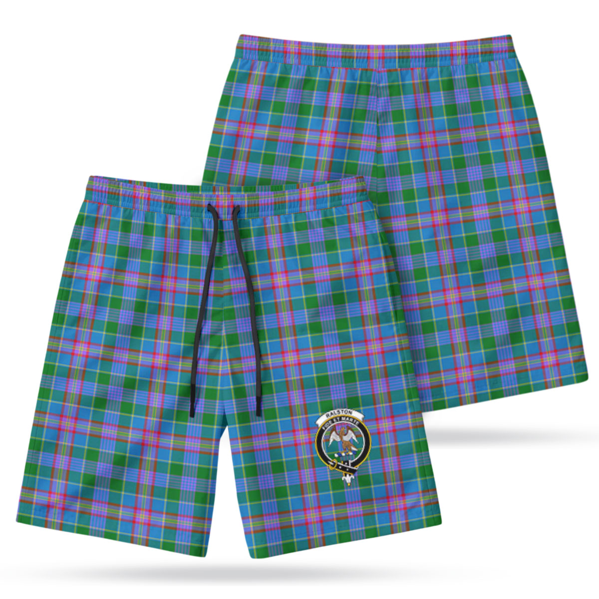 Ralston Tartan Crest Men's Beach Shorts