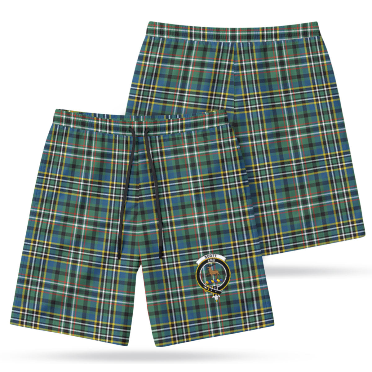 Scott Green Ancient Tartan Crest Men's Beach Shorts