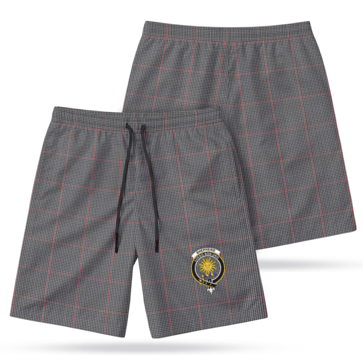 Shepherd Tartan Crest Men's Beach Shorts